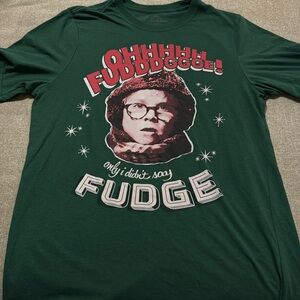 A‎ Christmas Story Oh Fudge Festive Green Holiday T-shirt Size Small